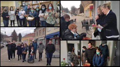 Korakovci su danas na Valentinovo iznenadili i razveselili brojne Daruvarčane/Foto: Korak dalje