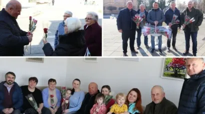 Predstavnici Grada Lipika dijelili su danas ruže svojim sugrađankama, a obi&scaron;li su i izbjeglice iz Ukrajine/Foto: Compas.hr
