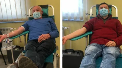 Marijan &Scaron;inko i Ivica Jetelina krv su darivali stotinu puta/Foto: Gradsko dru&scaron;tvo Crvenog križa Bjelovar