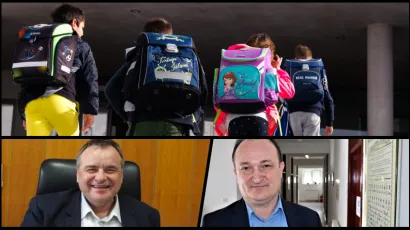 Gradonačelnici Dinko Pirak i Josip Bilandžija sretni su &scaron;to će napokon moći upravljati osnovnim &scaron;kolama/Foto: Tom Dubravec/CROPIX, MojPortal.hr