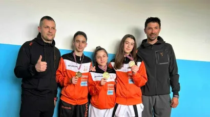 Treneri sa zlatnim Patrikom i Reom te brončanom Emom/Foto: Feđa Medak