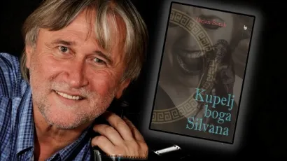 Dejan &Scaron;orak i naslovnica romana "Kupelj boga Silvana"/Foto: Privatna arhiva