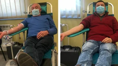 Marijan &Scaron;inko i Ivica Jetelina krv su darivali stotinu puta/Foto: Gradsko dru&scaron;tvo Crvenog križa Bjelovar
