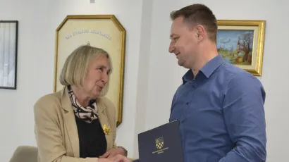 Direktorica tvrtke Geoda Željka Sladović sa županom Markom Maru&scaron;ićem/Foto: BBŽ