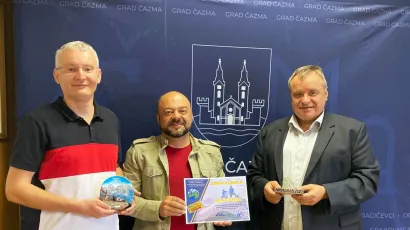 Luka Pir&scaron;ljin, Kristijan Čikor i Dinko Pirak/Foto: Grad Čazma