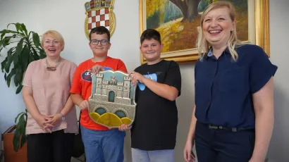 Zamjenica gradonačelnika Vanda Cegledi, nemanja, Gianluca i pročelnica Danica cetin Pajer/Foto: Nikica Puhalo/MojPortal.hr