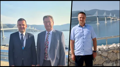 Maru&scaron;ić i Hrebak na otvorenju Pelje&scaron;kog mosta/Foto: Facebook