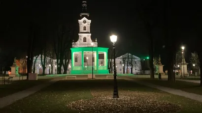 Bjelovarski paviljon svijetlio je zeleno u znak podr&scaron;ke u borbi protiv glaukoma/Foto: Facebook Tjedan oftalmologije Bjelovar