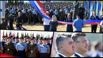 Snažne poruke od državnog vrha poslane su danas iz Knina povodom obilježavanja Dana pobjede i domovinske zahvalnosti i Dana hrvatskih branitelja/FOTO: CROPIX