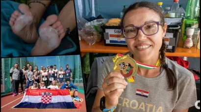 Sendi je trčala s ozlijedom prepona, a na smežuranim stopalima je imala puknuti žulj/Foto: Davor Denkovski DD Running Photography