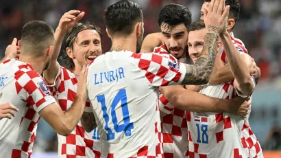 Slavlje igrača Hrvatske nakon postignutog gola/Foto: Tom Dubravec/CROPIX