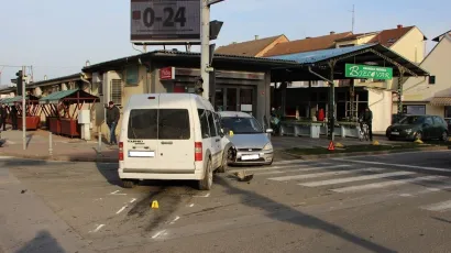 Prometna nesreća dogodila se na križanju kod bjelovarske tržnice/ Foto: PU bjelovarsko-bilogorska