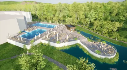 Vizualizacija moderniziranih Daruvarskih toplica/Izvor: Zelena gradnja d.o.o.<br>