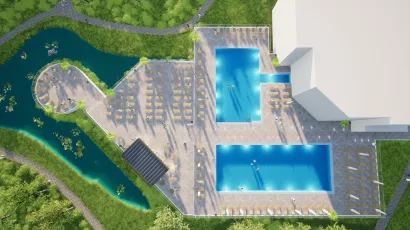 Vizualizacija moderniziranih Daruvarskih toplica/Izvor: Zelena gradnja d.o.o.<br>