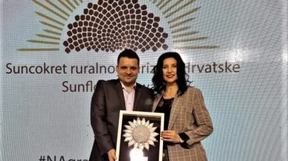 Mario Barčan i Ivana Matačić s prestižnom nagradom/Foto: Compas.hr