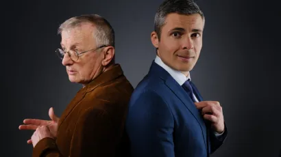 Vinko Kraljević glumi starog političkog lisca, a Zoran Pribičević mladu političku nadu/Foto: Zvonimir Ferina/Teatar Gavran