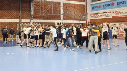 Slavlje nakon pobjede/ Foto: RK Bjelovar