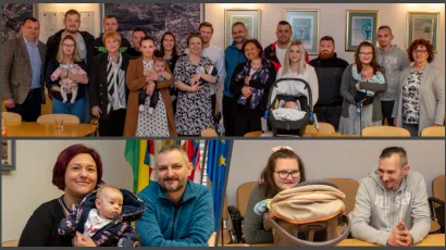 Darivani prvi ovogodi&scaron;nji daruvarski roditelji/ Foto: Predrag Uskoković/Grad Daruvar