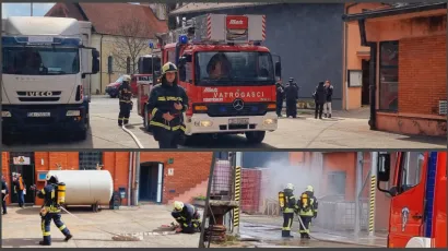 Cilj vježbe bio je vidjeti reakcije djelatnika tvrtke i žurnih službi u izvanrednim situacijama/ Foto: MUP