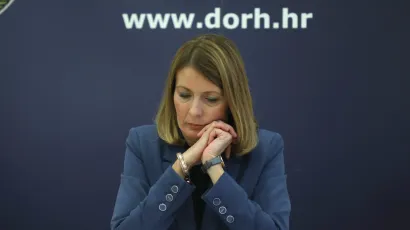 Zagreb, 171121.<br>Gajeva 30a, DORH.<br>Drzavno odvjetnistvo DORH odrzalo je konferenciju za medije na kojoj je govorila glavna drzavna odvjetnica Zlata Hrvoj Sipek i ravnateljica Ureda za suzbijanje korupcije i organiziranog kriminaliteta USKOK-a Vanja Marusic.<br>Na fotografiji: Vanja Marusic. <br>Foto: Damjan Tadic/CROPIX<br>