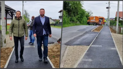 Izgrađeno zadnjih 800 metara nogostupa u Brezovcu/ Foto: Grad Bjelovar