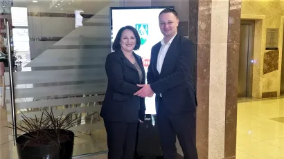 Župan Maru&scaron;ić s direktoricom Mostarskog sajma Dalfinom Bo&scaron;njak/Foto: BBŽ