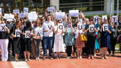 Prosvjed zaposlenih u tijelima sudbene vlasti i Državnom odvjetni&scaron;tvu/Foto: Jo&scaron;ko Pono&scaron;/CROPIX