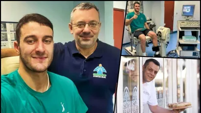 Izraelski reprezentativac Adir Cohen sa Sa&scaron;om Starčevićem koji mu je tijekom rehabilitacije vratio koljeno u punu snagu/Foto: Privatni album, Robert Fajt/CROPIX