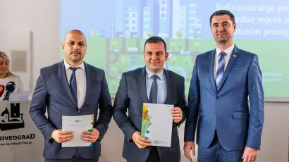 Luka Balen, Dario Hrebak i Davor Filipović/ Foto: Grad Bjelovar<br><br>