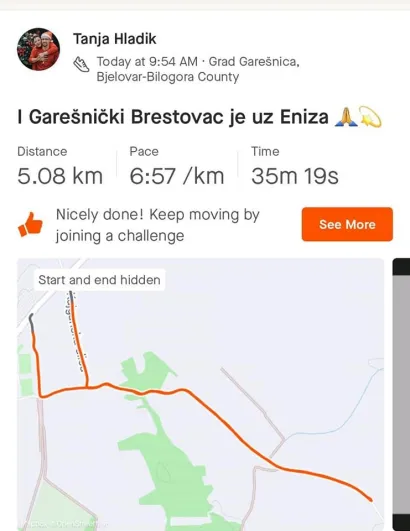 Gare&scaron;nički Brestovac bio je uz Eniza/Foto: Trči sa srcem