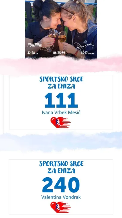 Cure iz Osijeka otrčae su svoj prvi maraton i posvetile ga Enizu/Foto: Trči sa srcem