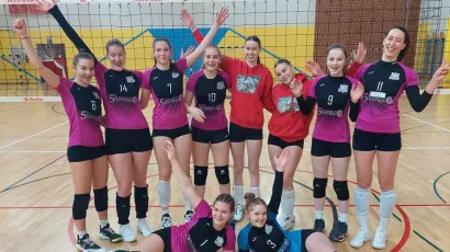 Igračice Odbojka&scaron;kog kluba Daruvar nakon pobjede nad Bjelovarom/ Foto: OK Daruvar