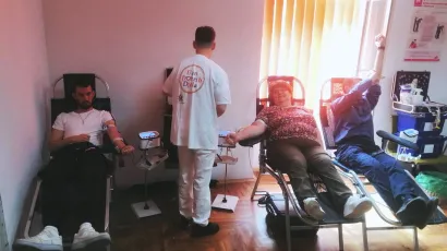 Ovo su samo neki od dobrovoljnih darivatelja krvi koji su danas učinili dobro djelo u Daruvaru/Foto: GDCK Daruvar