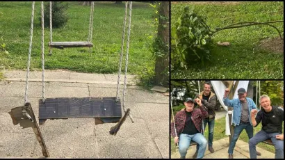 Ljuljačke su 2022. postavljene između Centralne blatne kupke i Glazbenog paviljona ba&scaron; za Cvjetni sajam, a u kratko vrijeme postala su omiljena igračka za sve posjetitelje parka/Foto: Senka Ha&scaron;pl Janček, MojPortal.hr