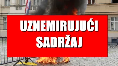 Mu&scaron;karac se zapalio na Markovom trgu/Foto: Damjan Tadic/CROPIX