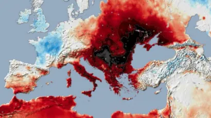 Karta toplinskog vala između 12 i 19 srpnja/Foto: Copernicus,X