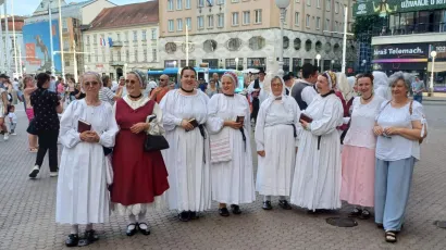 Folklora&scaron;i na sredi&scaron;njem gradskom trgu/Foto: Centar za kulturu Čazma
