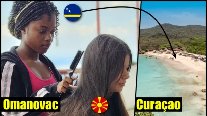 Studentica s Kariba na Omanovcu radi frizuru studentici iz Sjeverne Makdonije/Foto: Nikica Puhalo/MojPortal.hr