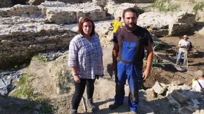 Pakrački arheolozi Tea Lokner i Kre&scaron;imir Vacek/Foto: Mario Barać