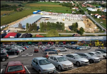 Lokacija Stop shopa prije (gore) i sada (dolje