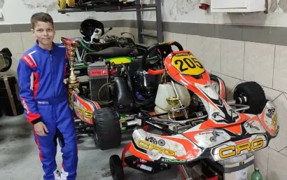 Dominik i njegov "novi" karting/Foto: Privatni album