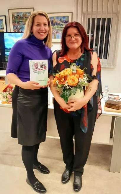 S prof. Anom Pleskalt, na predstavljanju zbirke ''Ptica''/Foto: Privatni album