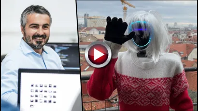 Dejan Iličić i humanoidni robot Tonka/Foto: Danijel Soldo/CROPIX, privatni album