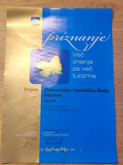 Vrijedno priznanje stiglo je u Daruvar/Foto: ET&Scaron; Daruvar