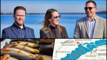 Zoran Poljanec, Marina Prusina i Mislav Kontek na končaničkim ribnjacima/ Foto: Nikica Puhalo/MojPortal.hr