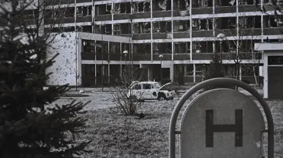 Pakračka bolnica tijekom Domovinskog rata/Foto: Screenshot iz filma "Pouka o čovječnosti"