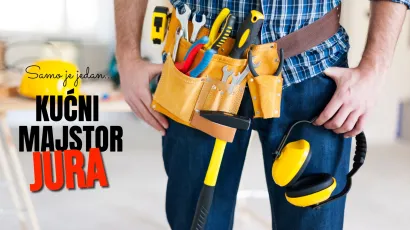 Part of construction worker with tools belt