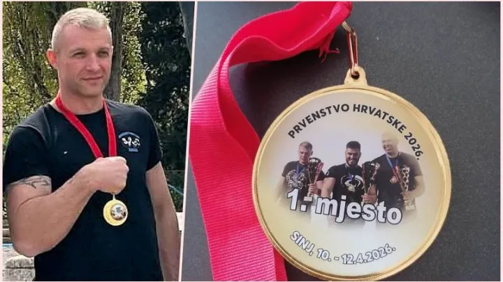 Jasenko Miletić sa svojim zasluženim odličjem zlatnog sjaja/Foto: Privatni album