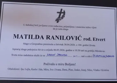 Matilda će biti sahranjena u srijedu/Foto: Privatni album