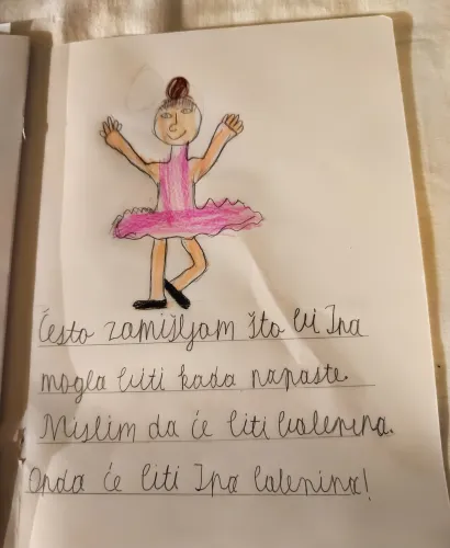 Ina je napisala kako želi postati balerina/Foto: Privatni album